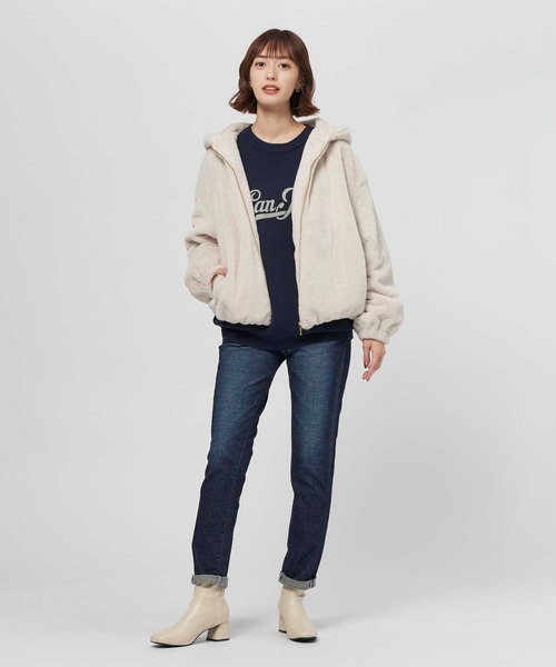 HONEYSUCKLE ROSE（ハニーサックルローズ）の「【HONEYSUCKLE ROSE】フェイクファーＺＩＰアウター（その他アウター・レディース・オフホワイト/グレー/ブラック・M/L）」の19枚目の写真
