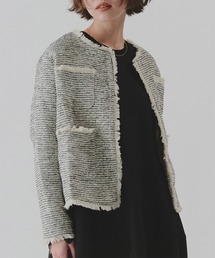 フリンジデザインツイードジャケット