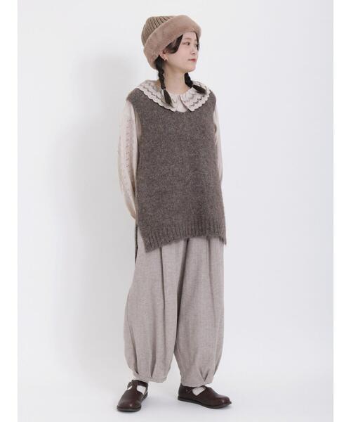 Samansa Mos2（サマンサ モスモス）の「◎シャギーニットベスト（ベスト・レディース・チャコールグレー/キナリ/モカ・F）」の8枚目の写真