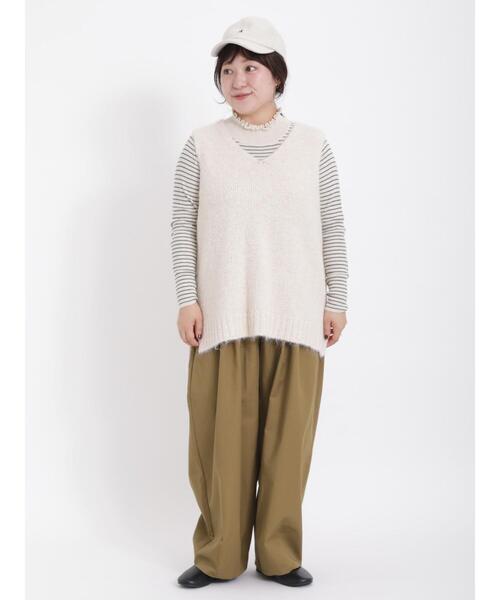 Samansa Mos2（サマンサ モスモス）の「◎シャギーニットベスト（ベスト・レディース・チャコールグレー/キナリ/モカ・F）」の16枚目の写真