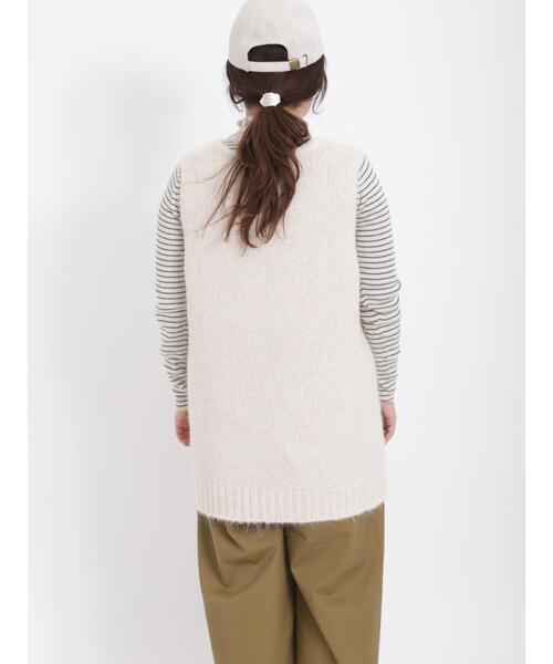 Samansa Mos2（サマンサ モスモス）の「◎シャギーニットベスト（ベスト・レディース・チャコールグレー/キナリ/モカ・F）」の20枚目の写真