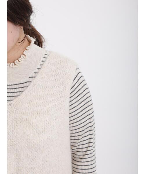 Samansa Mos2（サマンサ モスモス）の「◎シャギーニットベスト（ベスト・レディース・チャコールグレー/キナリ/モカ・F）」の22枚目の写真