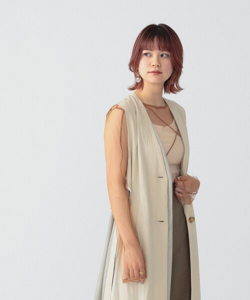 RBS(アールビーエス)の「RBS / チュール コード クルーネック トップス(Tシャツ/カットソー・レディース・ダークブラウン/ブラック・ONE SIZE)」の14枚目の写真