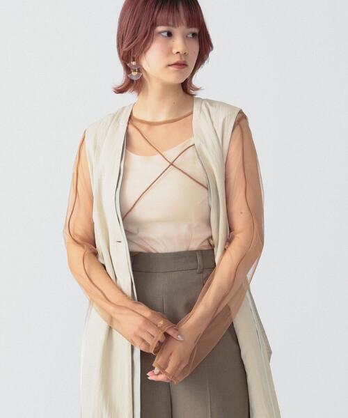 RBS(アールビーエス)の「RBS / チュール コード クルーネック トップス(Tシャツ/カットソー・レディース・ダークブラウン/ブラック・ONE SIZE)」の15枚目の写真