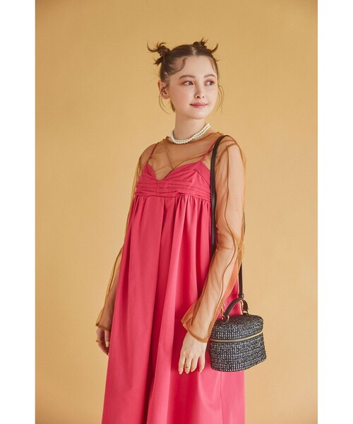 RBS(アールビーエス)の「RBS / チュール コード クルーネック トップス(Tシャツ/カットソー・レディース・ダークブラウン/ブラック・ONE SIZE)」の8枚目の写真