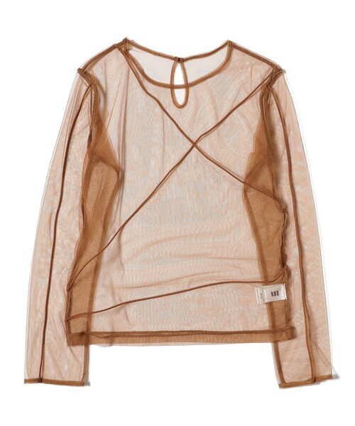 RBS(アールビーエス)の「RBS / チュール コード クルーネック トップス(Tシャツ/カットソー・レディース・ダークブラウン/ブラック・ONE SIZE)」の13枚目の写真