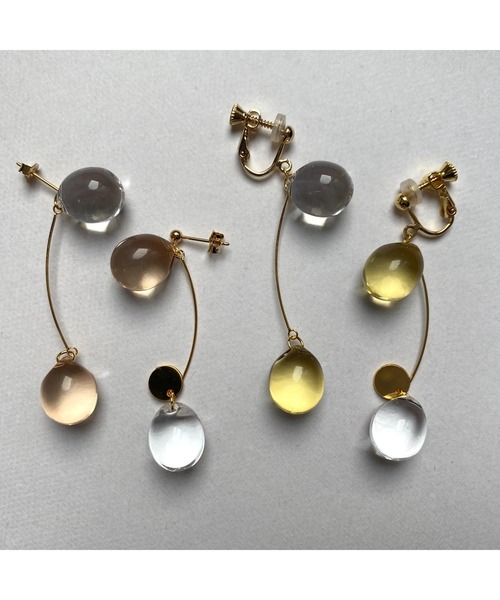 tone(トーン)の「【Chesara】キャンディドロップピアス(MA)(ピアス(両耳用)・レディース・ネイビー/ブラウン/オリーブ/イエロー・FREE)」の9枚目の写真
