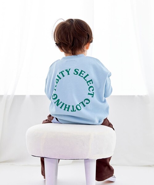 aBity select（アビティセレクト）の「両面プリント サークルロゴトレーナー（スウェット・キッズ・アイボリー/レンガ/サックスブルー/チャコールグレー・90/110/100/120）」の9枚目の写真