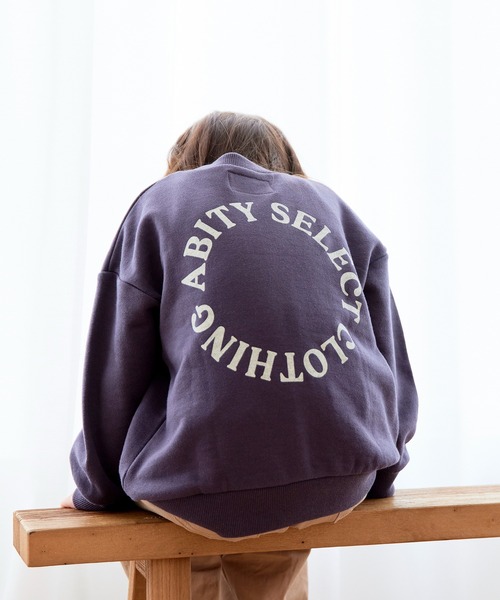 aBity select（アビティセレクト）の「両面プリント サークルロゴトレーナー（スウェット・キッズ・アイボリー/レンガ/サックスブルー/チャコールグレー・90/110/100/120）」の10枚目の写真