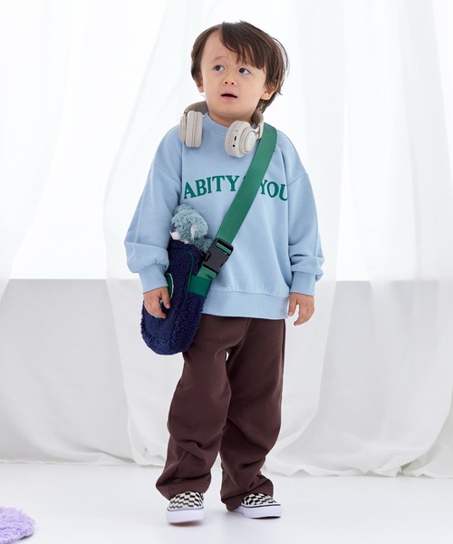 aBity select（アビティセレクト）の「両面プリント サークルロゴトレーナー（スウェット・キッズ・アイボリー/レンガ/サックスブルー/チャコールグレー・90/110/100/120）」の16枚目の写真