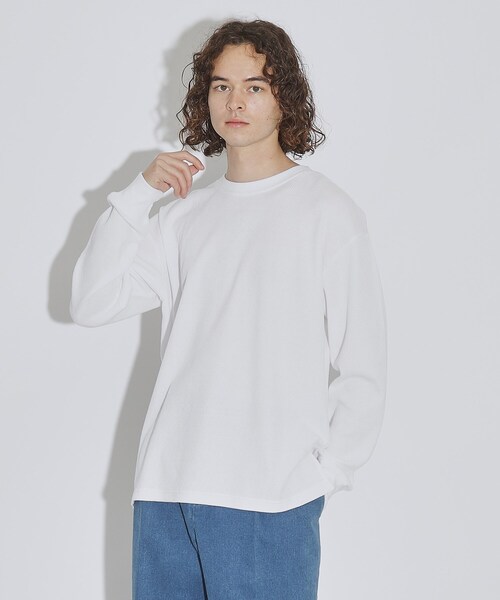 tk.TAKEO KIKUCHI（ティーケータケオキクチ）の「◆【WEB限定】ワッフルクルーネック＆タートルネックカットソー（Tシャツ/カットソー・メンズ・チャコール/ホワイト系1/ホワイト/ブルー系その他2/チャコールグレー/ブラック/ブルー系その他/ブラック系・02/01/03）」の17枚目の写真