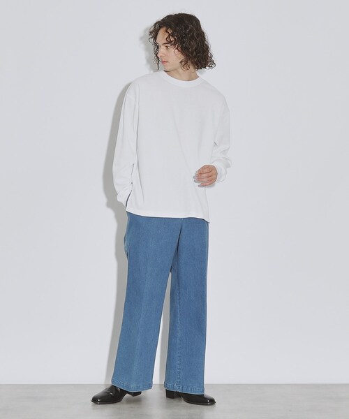 tk.TAKEO KIKUCHI（ティーケータケオキクチ）の「◆【WEB限定】ワッフルクルーネック＆タートルネックカットソー（Tシャツ/カットソー・メンズ・チャコール/ホワイト系1/ホワイト/ブルー系その他2/チャコールグレー/ブラック/ブルー系その他/ブラック系・02/01/03）」の18枚目の写真