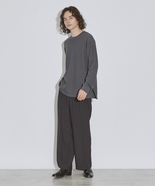 tk.TAKEO KIKUCHI（ティーケータケオキクチ）の「◆【WEB限定】ワッフルクルーネック＆タートルネックカットソー（Tシャツ/カットソー・メンズ・チャコール/ホワイト系1/ホワイト/ブルー系その他2/チャコールグレー/ブラック/ブルー系その他/ブラック系・02/01/03）」の21枚目の写真