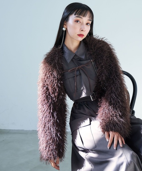 ジャンバティスタ・バリ　ミンク ファー ブルゾン カーディガン ボレロ 　毛皮 HARE（ハレ）の「ロングファーボレロ(HARE)（カーディガン/ボレロ