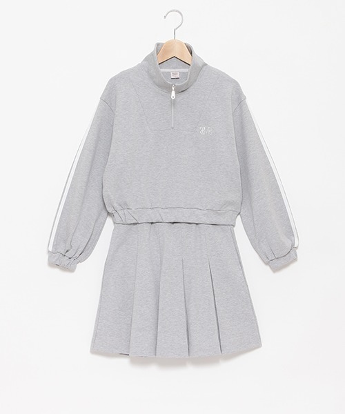 【美品】ハーフジップ＆プリーツスカパンセットアップ150 ハーフジップ＆プリーツスカパンセットアップ(S(140) ライト