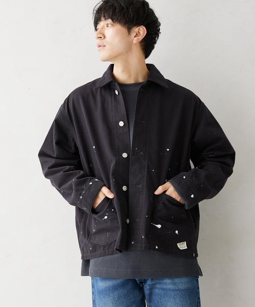 【TEST / テスト】別注 ワイドカバーオール ペンキ加工 定価¥26,400 TEST / テスト】別注 ワイドカバーオール ペンキ加工 定価