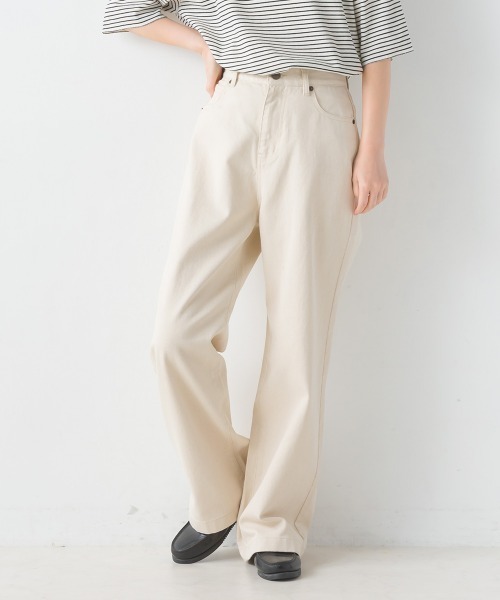 OMNES(オムネス)の「ハイウエストワイドデニムパンツ(デニムパンツ・レディース・ブルー系その他/ホワイト系その他/ワンウォッシュ・SMALL/MEDIUM/LARGE/X-LARGE)」の1枚目の写真