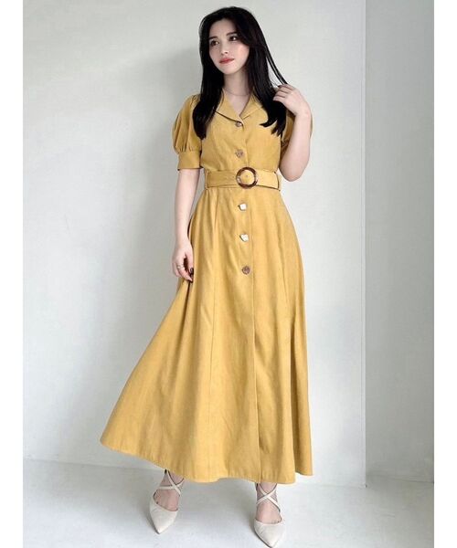 RESEXXY（リゼクシー）の「フロントボタンテーラードワンピース（ワンピース・レディース・アイボリー/ブラック/ブルー/イエロー・FREE）」の5枚目の写真