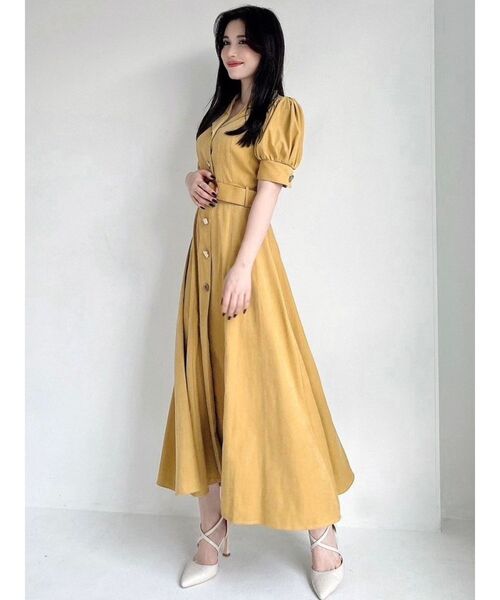 RESEXXY（リゼクシー）の「フロントボタンテーラードワンピース（ワンピース・レディース・アイボリー/ブラック/ブルー/イエロー・FREE）」の6枚目の写真