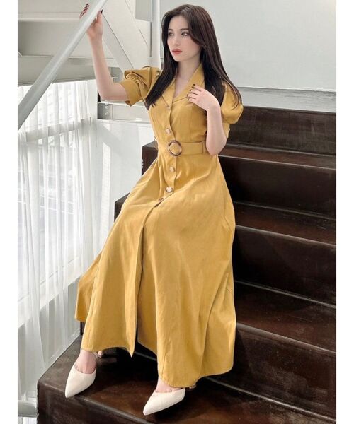 RESEXXY（リゼクシー）の「フロントボタンテーラードワンピース（ワンピース・レディース・アイボリー/ブラック/ブルー/イエロー・FREE）」の7枚目の写真