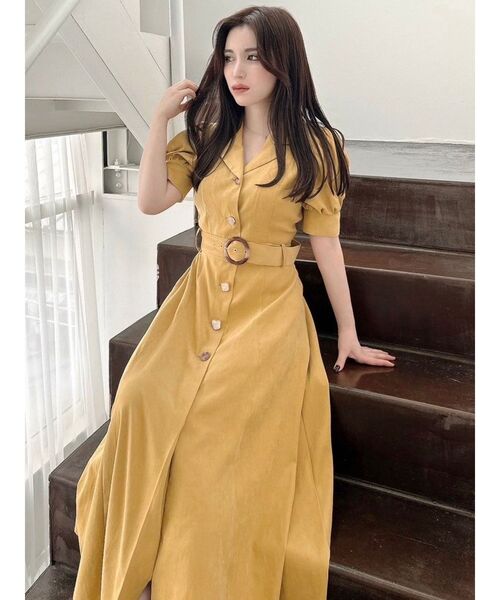 RESEXXY（リゼクシー）の「フロントボタンテーラードワンピース（ワンピース・レディース・アイボリー/ブラック/ブルー/イエロー・FREE）」の8枚目の写真