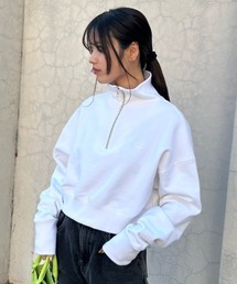 【pierre cardin】クロップドハーフジッププルオーバー
