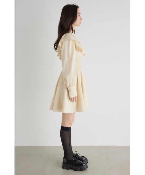 riendaフリル付きシャツワンピース M rienda | レースアップフリルワンピース (ワンピース(ロング