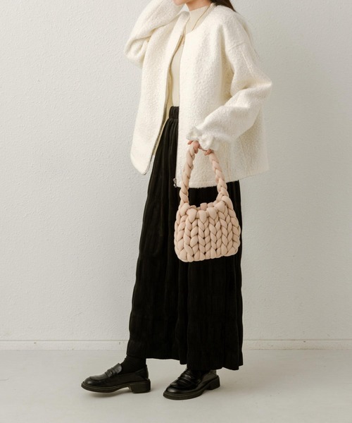 LA VORAGINE(ラ ヴォラジネ)の「2way巾着ハンドバッグ/ショルダーバッグ(ショルダーバッグ・レディース・ベージュ/グレー/アイボリー/ブラック・FREE)」の9枚目の写真