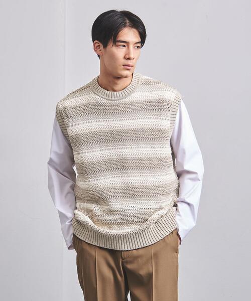 YONETOMI ボーダー クルーネック ニットベスト UNITED ARROWS（ユナイテッドアローズ）の「YONETOMI ボーダー