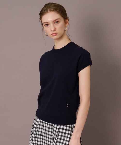 DRESSTERIOR(ドレステリア)の「◆【アンサンブル可】フレンチスリーブニット(ニット/セーター・レディース・イエロー系その他/サックスブルー/ネイビー・34/38/36)」の1枚目の写真