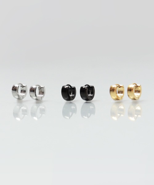 ieLS(イエルズ)の「金属アレルギー対応「ieLS」ステンレス ミニフープピアス4mm(ピアス(両耳用)・メンズ・シルバー/ブラック/ゴールド・ONE SIZE)」の3枚目の写真