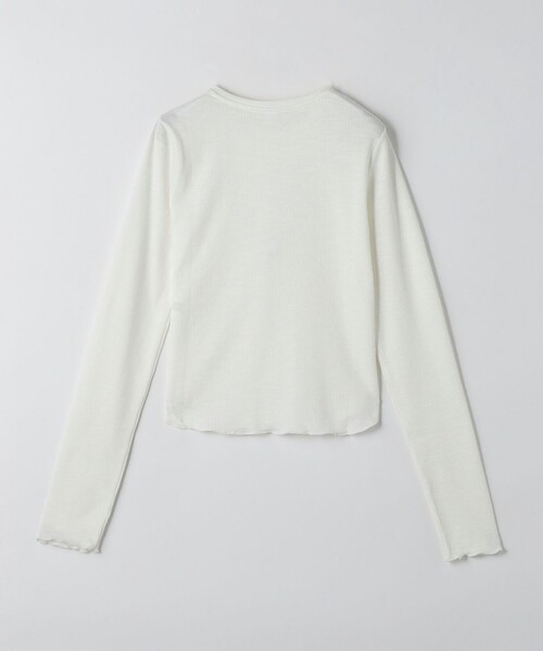 CITEN(シテン)の「<CITEN>エッセンシャル スラブ リブ Tシャツ(Tシャツ/カットソー・レディース・オフホワイト/ライトブルー/ブラック・FREE)」の4枚目の写真
