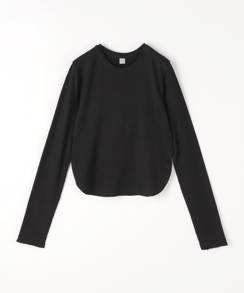 CITEN(シテン)の「<CITEN>エッセンシャル スラブ リブ Tシャツ(Tシャツ/カットソー・レディース・オフホワイト/ライトブルー/ブラック・FREE)」の7枚目の写真