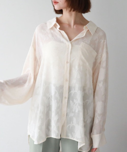 archives（アルシーヴ）の「シアージャガードシャツ（シャツ/ブラウス・レディース・アイボリー/ブラック/ブルーグレー/ミント・MEDIUM）」の6枚目の写真