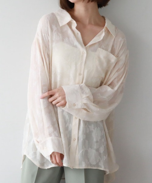 archives（アルシーヴ）の「シアージャガードシャツ（シャツ/ブラウス・レディース・アイボリー/ブラック/ブルーグレー/ミント・MEDIUM）」の5枚目の写真