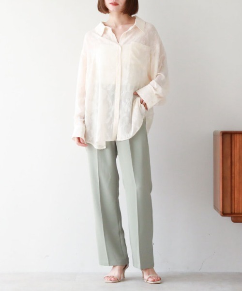 archives（アルシーヴ）の「シアージャガードシャツ（シャツ/ブラウス・レディース・アイボリー/ブラック/ブルーグレー/ミント・MEDIUM）」の8枚目の写真