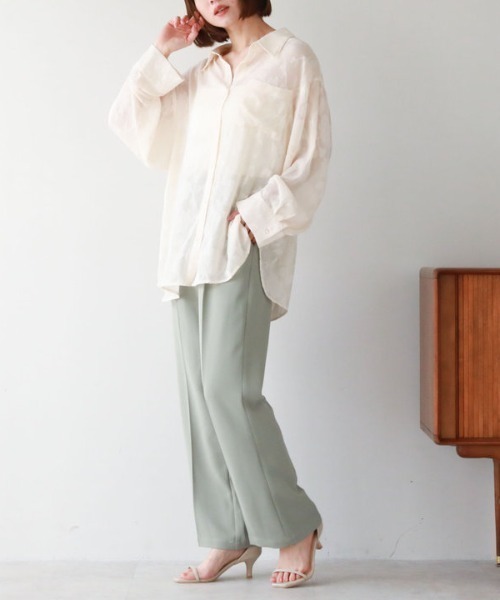 archives（アルシーヴ）の「シアージャガードシャツ（シャツ/ブラウス・レディース・アイボリー/ブラック/ブルーグレー/ミント・MEDIUM）」の9枚目の写真