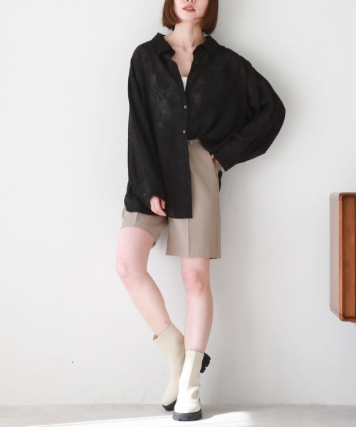 archives（アルシーヴ）の「シアージャガードシャツ（シャツ/ブラウス・レディース・アイボリー/ブラック/ブルーグレー/ミント・MEDIUM）」の14枚目の写真