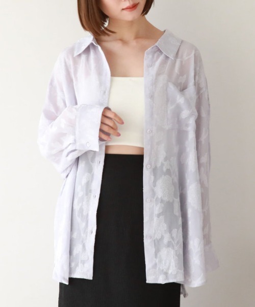 archives（アルシーヴ）の「シアージャガードシャツ（シャツ/ブラウス・レディース・アイボリー/ブラック/ブルーグレー/ミント・MEDIUM）」の16枚目の写真