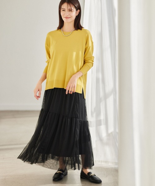 Elura(エルーラ)の「通勤ハイゲージプルオーバー/991777(ニット/セーター・レディース・ライトブルー/ライトイエロー/ネイビー・LARGE/MEDIUM)」の4枚目の写真