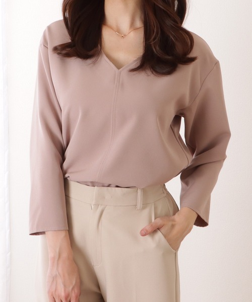 Lace Ladies(レースレディース)の「Vネック センターライン 長袖 ボリューム袖 プルオーバー(シャツ/ブラウス・レディース・ネイビー/アイボリー/ブラック/ピンク・S/FREE)」の15枚目の写真