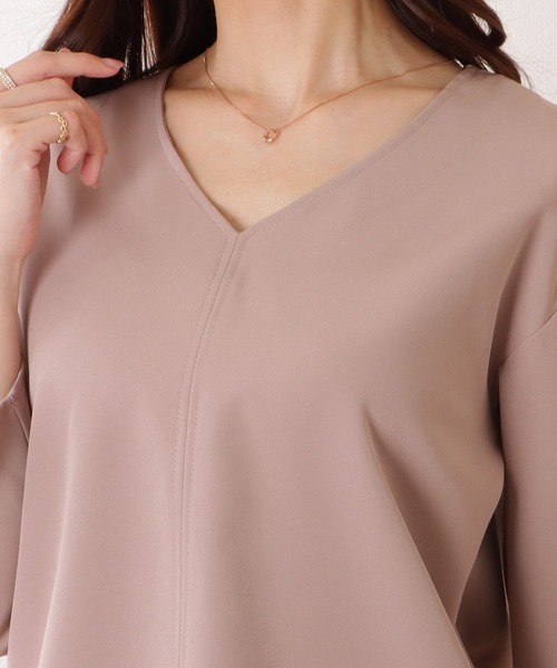 Lace Ladies(レースレディース)の「Vネック センターライン 長袖 ボリューム袖 プルオーバー(シャツ/ブラウス・レディース・ネイビー/アイボリー/ブラック/ピンク・S/FREE)」の6枚目の写真