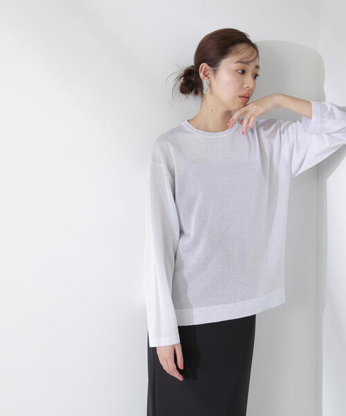 NATURAL BEAUTY BASIC（ナチュラルビューティーベーシック）の「◇ルーズシアーニットプルオーバー（ニット/セーター・レディース・グレー/ブラック/ピンク・FREE）」の16枚目の写真