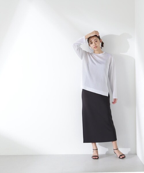 NATURAL BEAUTY BASIC（ナチュラルビューティーベーシック）の「◇ルーズシアーニットプルオーバー（ニット/セーター・レディース・グレー/ブラック/ピンク・FREE）」の19枚目の写真