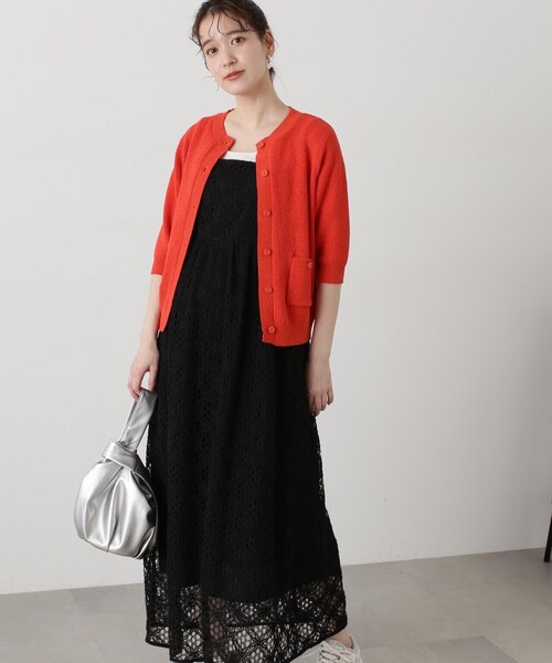 N.（N. Natural Beauty Basic）（エヌエヌナチュラルビューティーベーシック）の「◆コットンコードレースキャミワンピース（ワンピース・レディース・オフホワイト/ブラック・MEDIUM）」の10枚目の写真