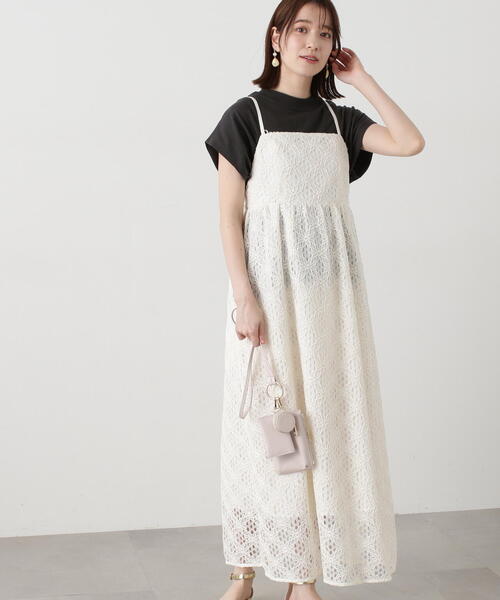 N.（N. Natural Beauty Basic）（エヌエヌナチュラルビューティーベーシック）の「◆コットンコードレースキャミワンピース（ワンピース・レディース・オフホワイト/ブラック・MEDIUM）」の19枚目の写真