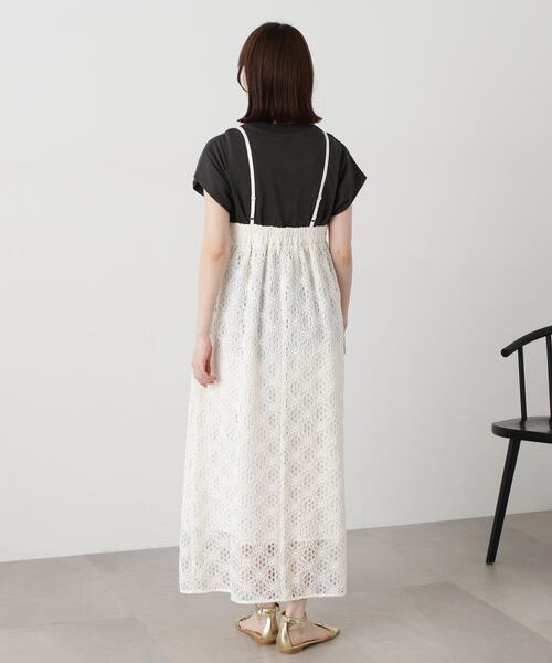 N.（N. Natural Beauty Basic）（エヌエヌナチュラルビューティーベーシック）の「◆コットンコードレースキャミワンピース（ワンピース・レディース・オフホワイト/ブラック・MEDIUM）」の22枚目の写真