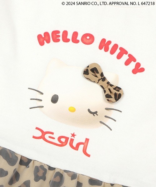 X-girl Stages（エックスガールステージス）の「【ハローキティ】ヒョウガラチュール長袖ワンピース（ワンピース・キッズ・オフホワイト/ブラック・90cm/100cm/110cm/120cm/130cm/140cm）」の6枚目の写真