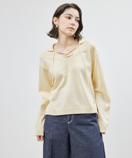 ROPE'（ロペ）の「セーラーカラーニット（ニット/セーター・レディース・キナリ/ブルー・FREE）」の2枚目の写真