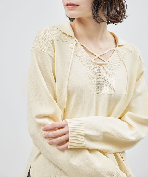 ROPE'（ロペ）の「セーラーカラーニット（ニット/セーター・レディース・キナリ/ブルー・FREE）」の19枚目の写真